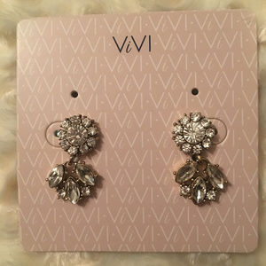 ViVI Earrings - New! Flowered Rhinestone